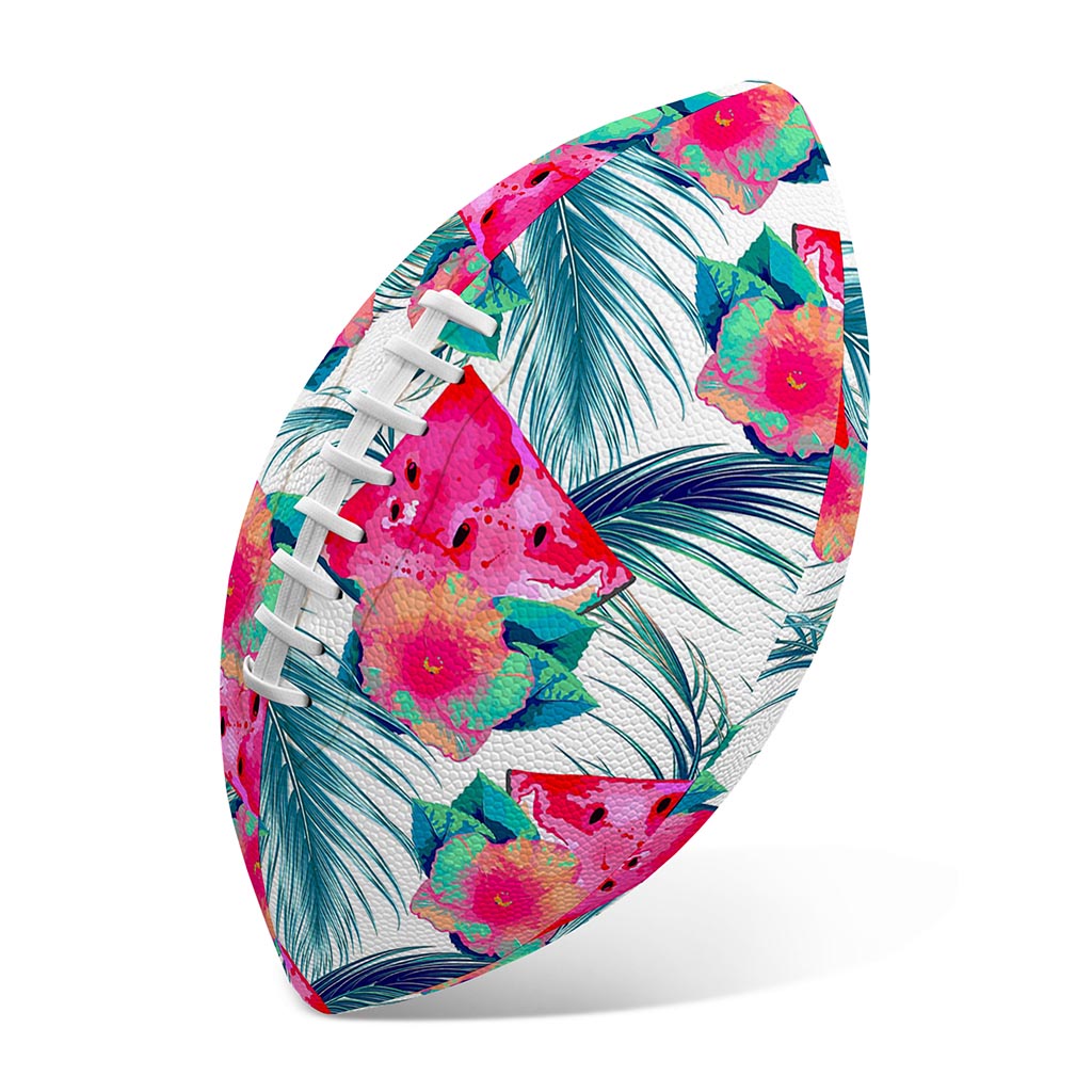 Watermelon Teal Hawaiian Pattern Print Rugby Ball