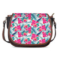 Watermelon Teal Hawaiian Pattern Print Saddle Bag