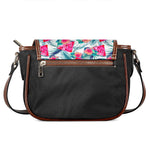 Watermelon Teal Hawaiian Pattern Print Saddle Bag