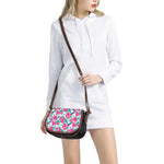 Watermelon Teal Hawaiian Pattern Print Saddle Bag