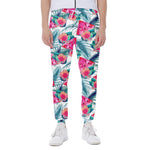 Watermelon Teal Hawaiian Pattern Print Scuba Joggers