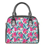 Watermelon Teal Hawaiian Pattern Print Shoulder Handbag