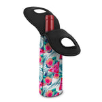 Watermelon Teal Hawaiian Pattern Print Single Neoprene Wine Tote
