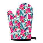 Watermelon Teal Hawaiian Pattern Print Single Oven Mitt