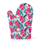 Watermelon Teal Hawaiian Pattern Print Single Oven Mitt