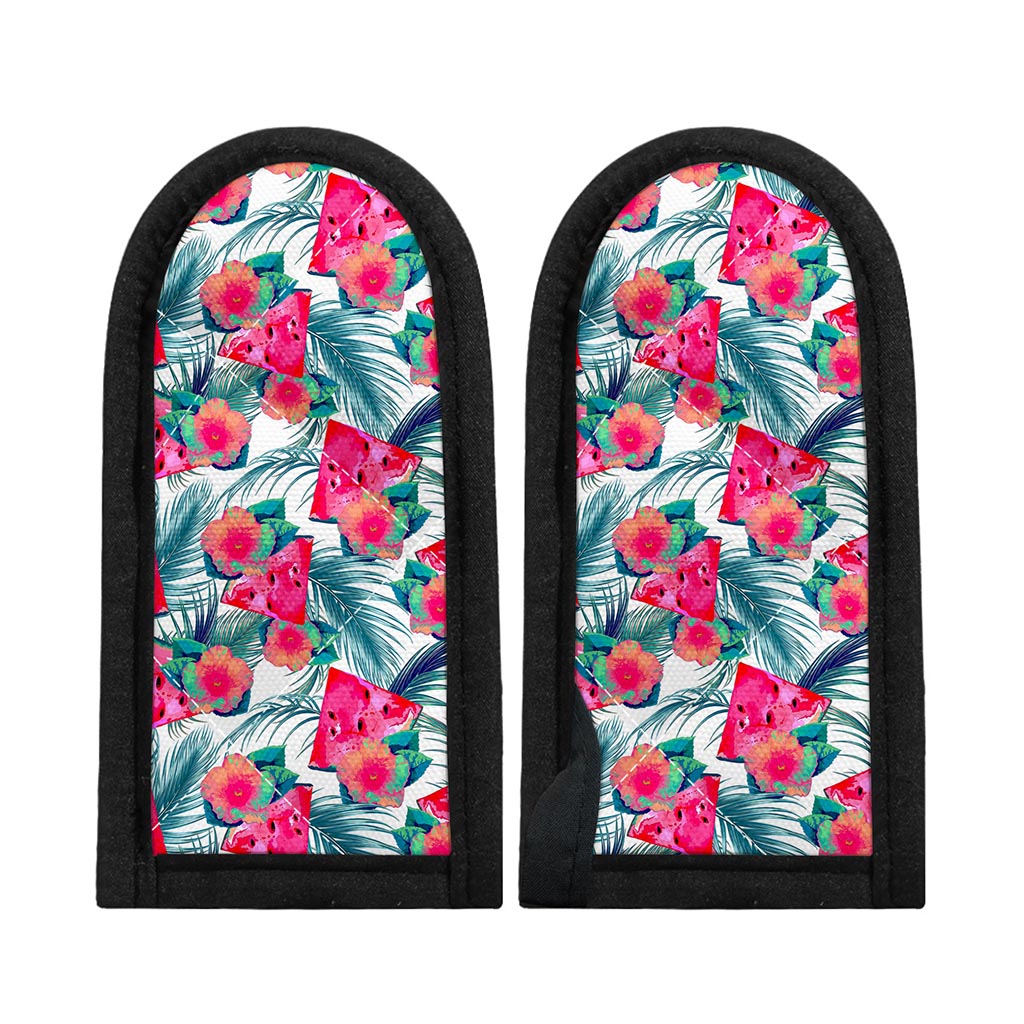 Watermelon Teal Hawaiian Pattern Print Skillet Handle Cover