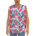 Watermelon Teal Hawaiian Pattern Print Sleeveless Baseball Jersey