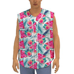 Watermelon Teal Hawaiian Pattern Print Sleeveless Baseball Jersey