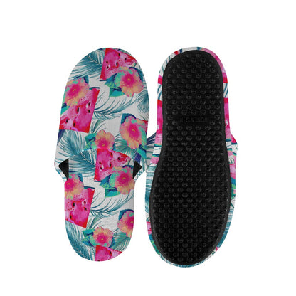 Watermelon Teal Hawaiian Pattern Print Slippers