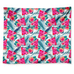 Watermelon Teal Hawaiian Pattern Print Tapestry