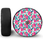 Watermelon Teal Hawaiian Pattern Print Tire Cover With Camera Hole