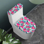 Watermelon Teal Hawaiian Pattern Print Toilet Lid And Tank Cover Set