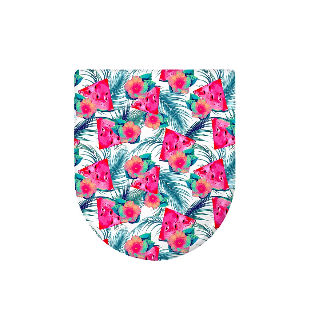 Watermelon Teal Hawaiian Pattern Print Toilet Lid Cover