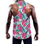 Watermelon Teal Hawaiian Pattern Print Training Tank Top