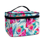 Watermelon Teal Hawaiian Pattern Print Travel Makeup Bag
