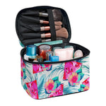 Watermelon Teal Hawaiian Pattern Print Travel Makeup Bag