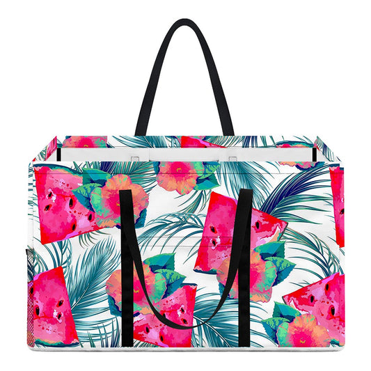 Watermelon Teal Hawaiian Pattern Print Utility Tote Bag
