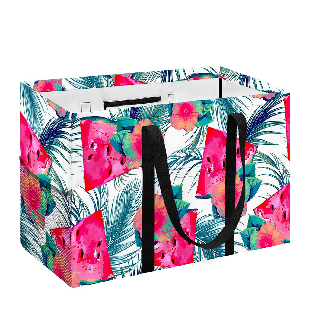 Watermelon Teal Hawaiian Pattern Print Utility Tote Bag