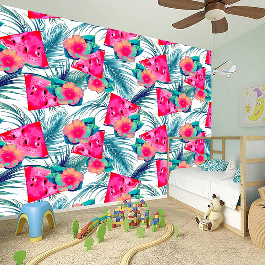 Watermelon Teal Hawaiian Pattern Print Wall Sticker