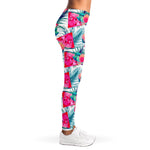 Watermelon Teal Hawaiian Pattern Print Women's Leggings