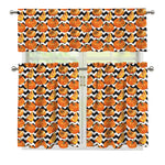 Wave Pumpkin Pattern Print 3 Piece Kitchen Curtains