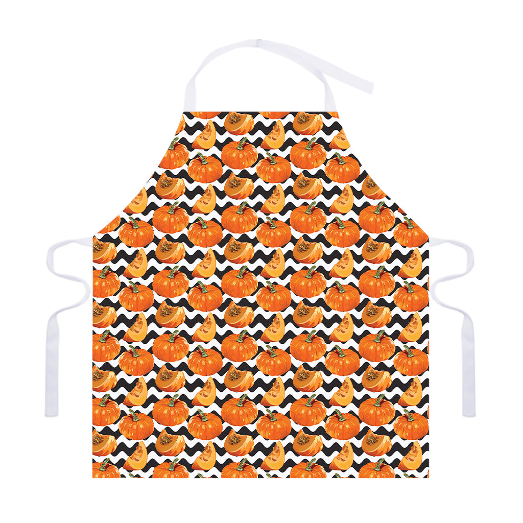 Wave Pumpkin Pattern Print Adjustable Apron