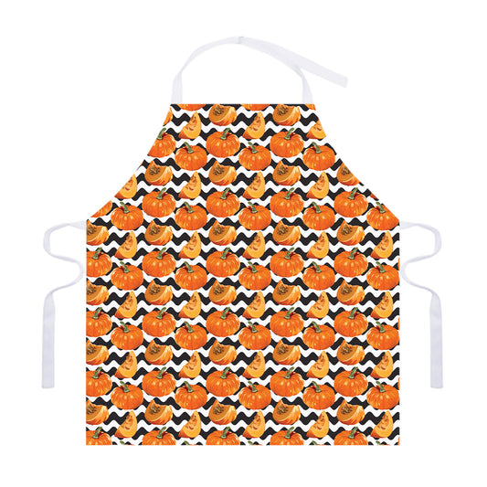 Wave Pumpkin Pattern Print Adjustable Apron