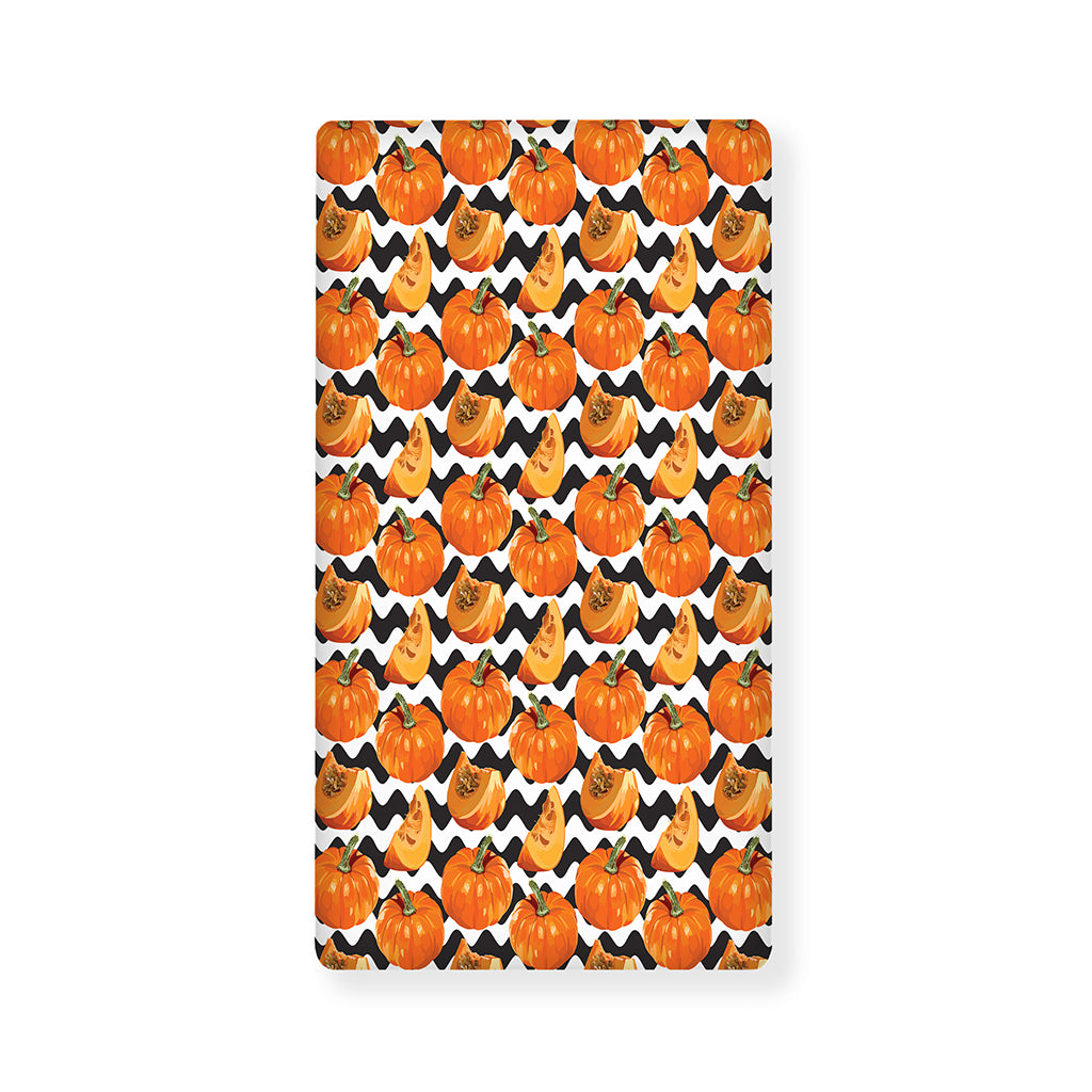Wave Pumpkin Pattern Print Baby Crib Sheet