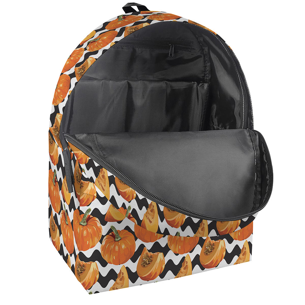 Wave Pumpkin Pattern Print Backpack