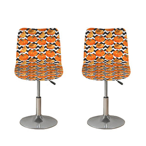 Wave Pumpkin Pattern Print Bar Stool Covers