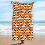 Wave Pumpkin Pattern Print Beach Towel