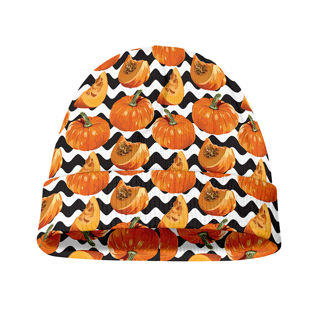 Wave Pumpkin Pattern Print Beanie