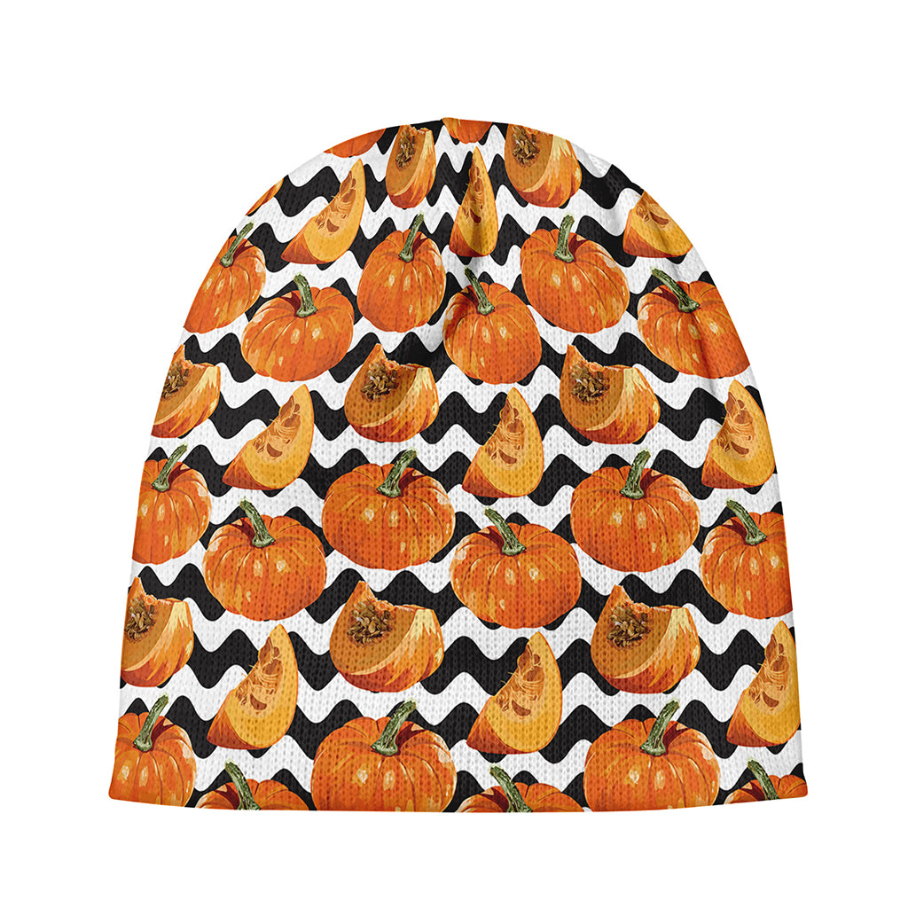 Wave Pumpkin Pattern Print Beanie