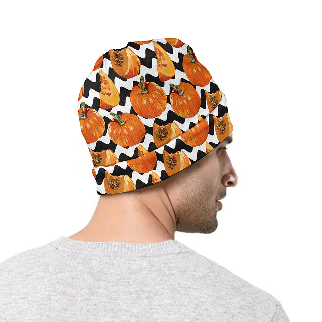 Wave Pumpkin Pattern Print Beanie