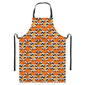 Wave Pumpkin Pattern Print Bib Apron With Pocket