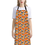 Wave Pumpkin Pattern Print Bib Apron With Pocket