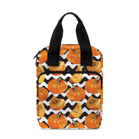 Wave Pumpkin Pattern Print Bible Tote Bag