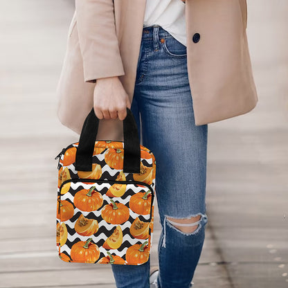 Wave Pumpkin Pattern Print Bible Tote Bag