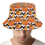 Wave Pumpkin Pattern Print Bucket Hat