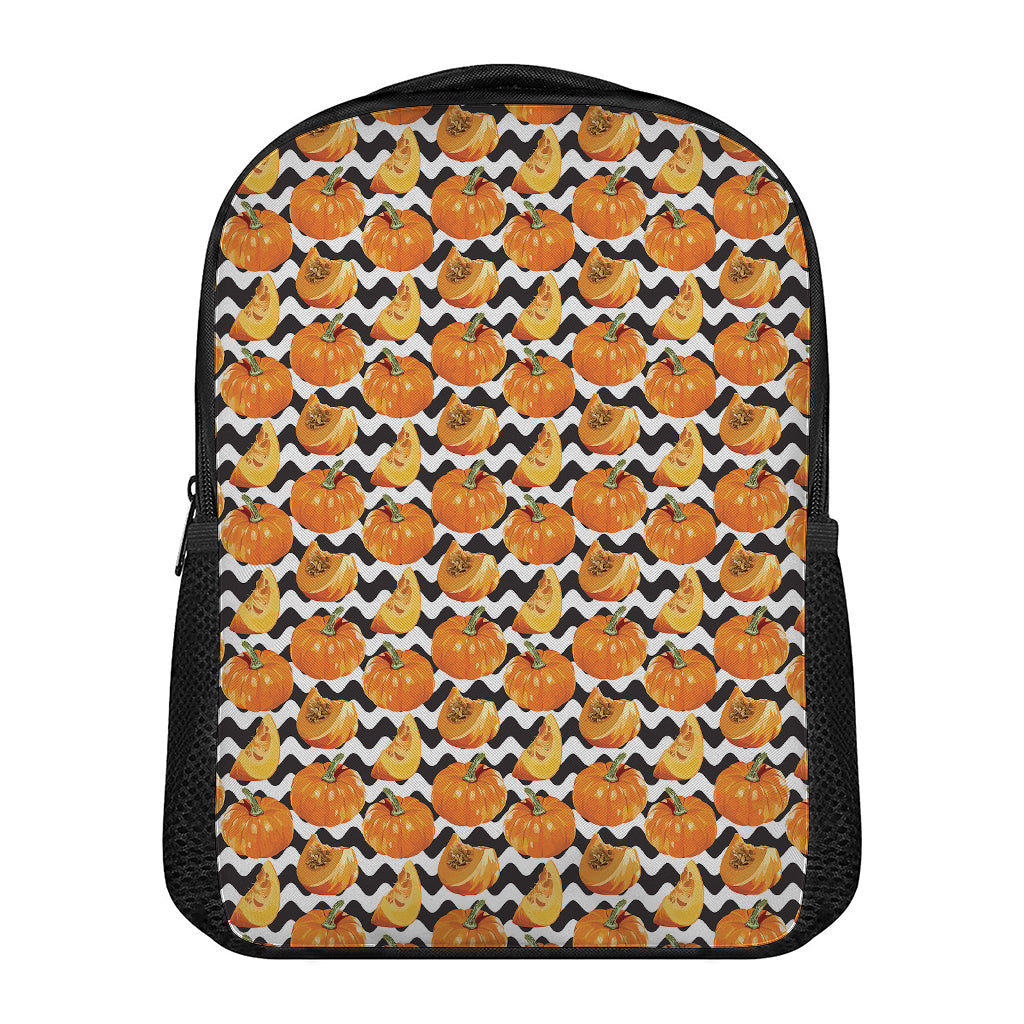 Wave Pumpkin Pattern Print Casual Backpack
