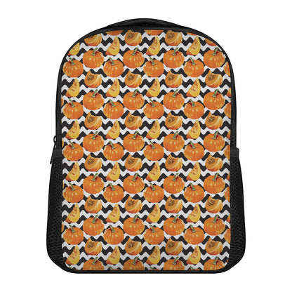 Wave Pumpkin Pattern Print Casual Backpack