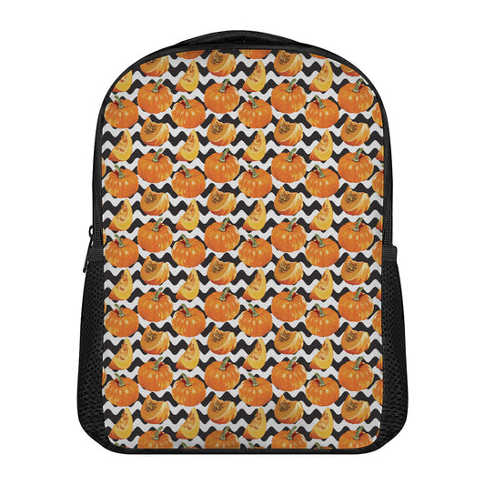 Wave Pumpkin Pattern Print Casual Backpack