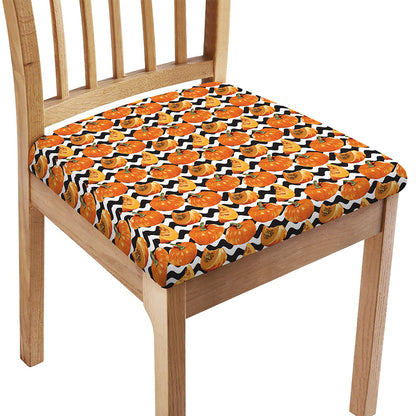 Wave Pumpkin Pattern Print Chair Cushion Cover