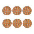 Wave Pumpkin Pattern Print Coaster Set