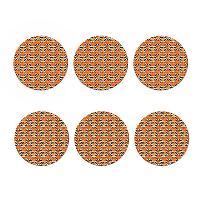 Wave Pumpkin Pattern Print Coaster Set
