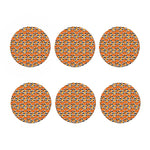 Wave Pumpkin Pattern Print Coaster Set