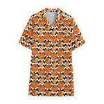 Wave Pumpkin Pattern Print Cotton Hawaiian Shirt
