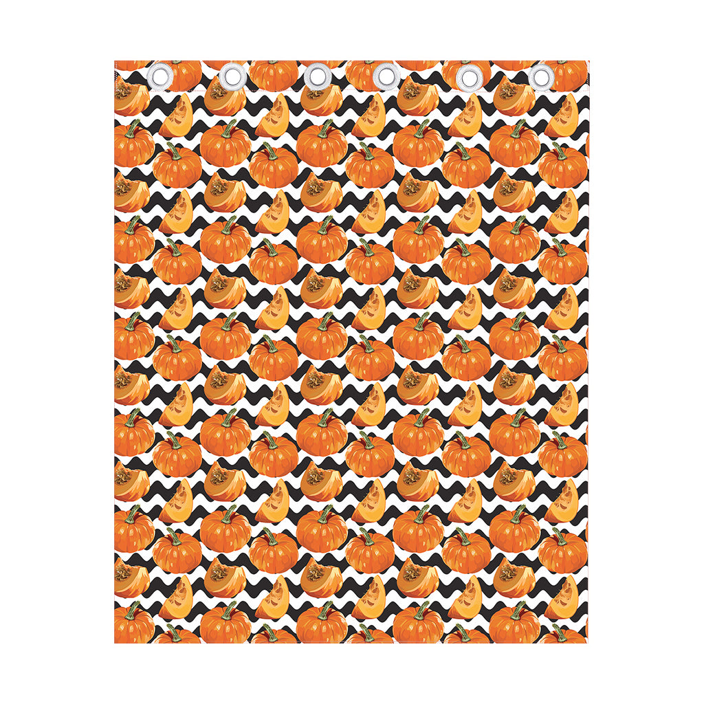 Wave Pumpkin Pattern Print Curtain
