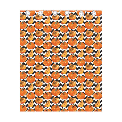 Wave Pumpkin Pattern Print Curtain
