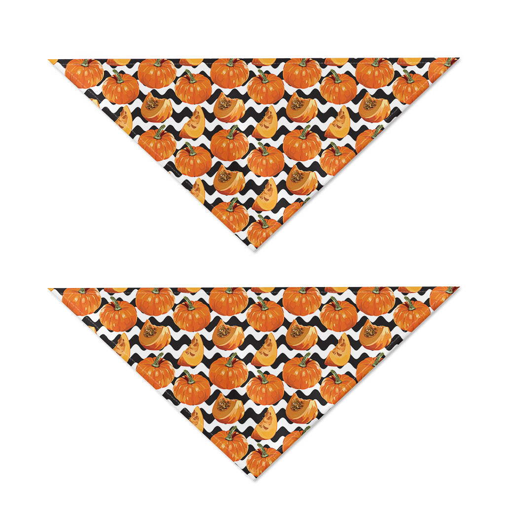 Wave Pumpkin Pattern Print Dog Bandana